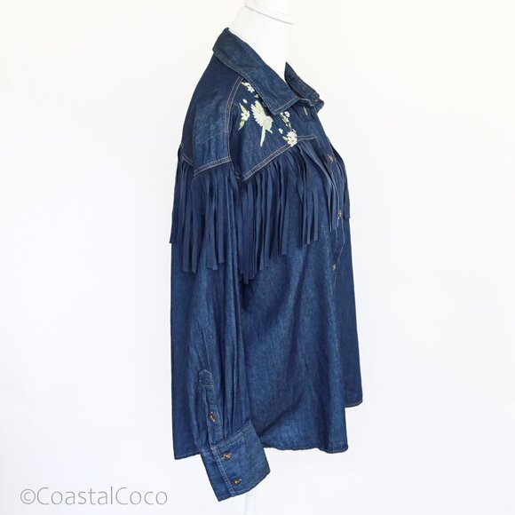 DG2 Diane Gilman Western Button Up Shirt XL Womens Fringe Rodeo Country Festival - Picture 2 of 14